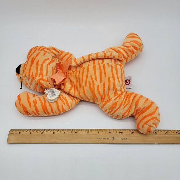 Ty Pillow Pals Purr Orange Stripes Tabby Tiger Cat Plush Stuffed Animal 14" 1996 - Picture 6 of 6